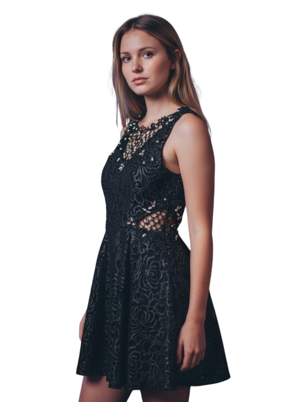 Jodi Kristopher Cocktail Dress Navy Blue Mini